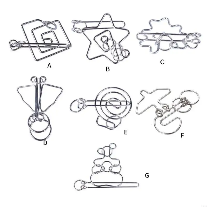 D5QA Fidgets Interlocked Puzzle IQ Teaser Stress Relief Toy Child Puzzle Set