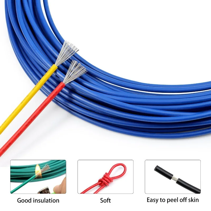 5-50m 1007 Electric Stranded Wire 30 28 26 24 22 20 AWG PVC Insulated Tinned Copper Cable 300V DIY LED Lighting Line