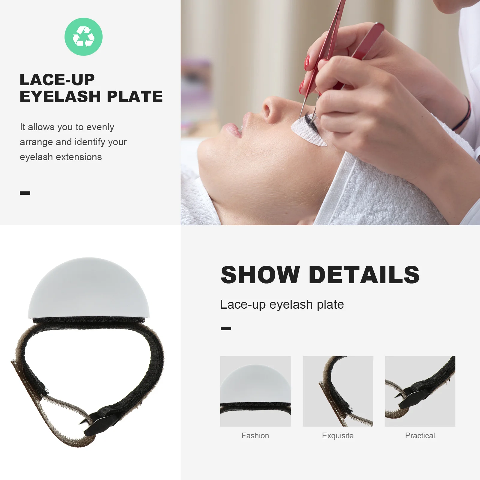 

Eyelash Extension Pallet Adjustable Strap Lash Holder Tool Comfortable Lash Extension Tray Wrist Band Organizer