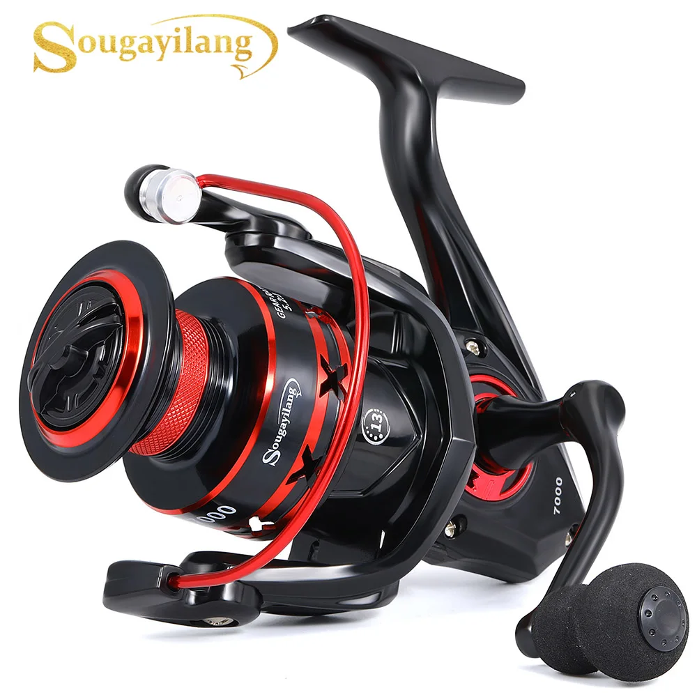 Sougayilang Spinning Angelrolle 5,2 Verhältnis 1000-7000 Leichte tragbare Angelausrüstung für Süßwasserangeln Pesca