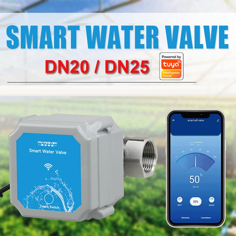 Tuya Wifi Water Valve Intelligent Shut off Open Rate 0% To 100% Garden Smart Life Faucet Automation Controller Voice Control
