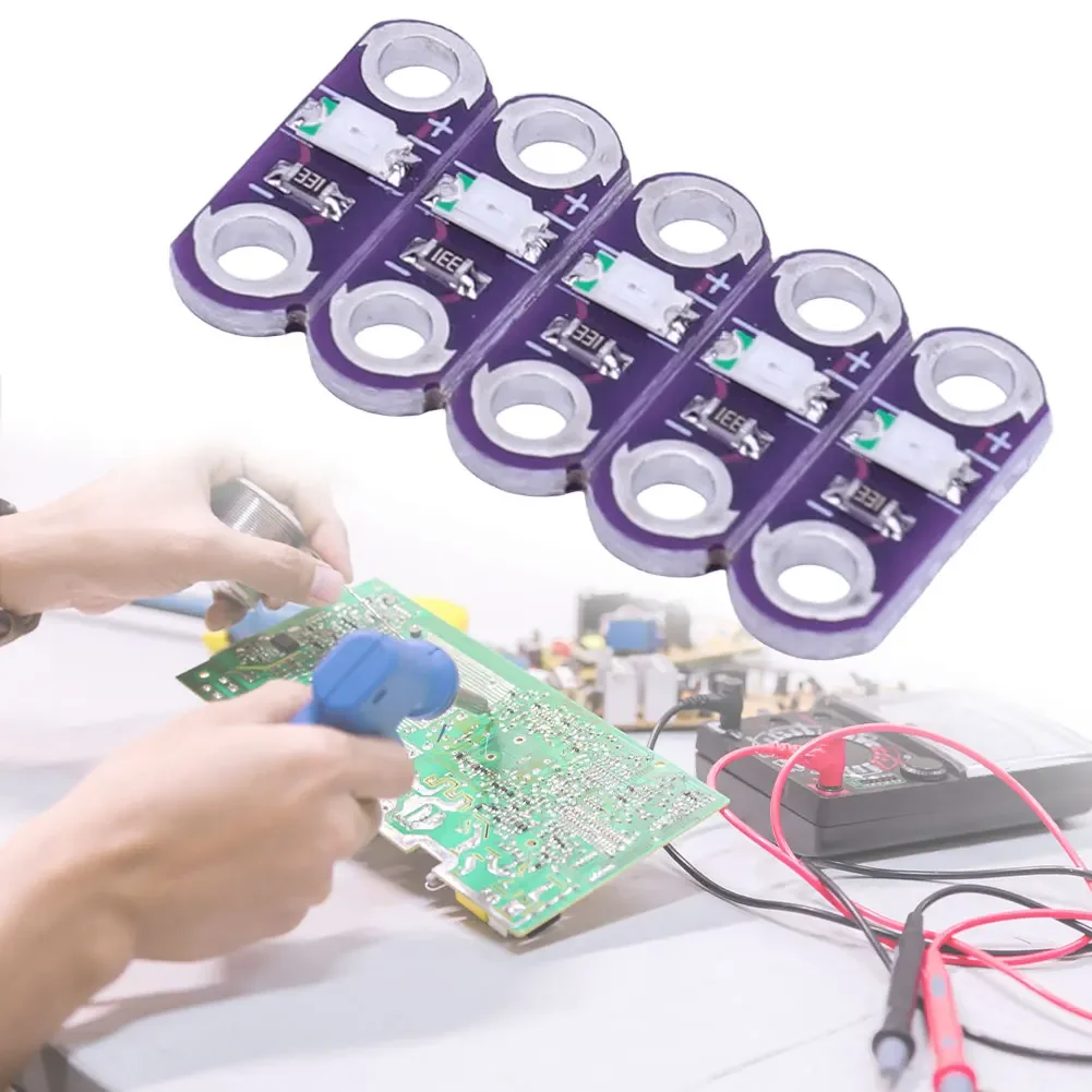 1-5 sztuk moduł LED Lilypad czerwony/biały/żółty/niebieski/zielony inteligentna elektronika Lilypad LED dla Arduino IDE e-Textiles poręczne projekty