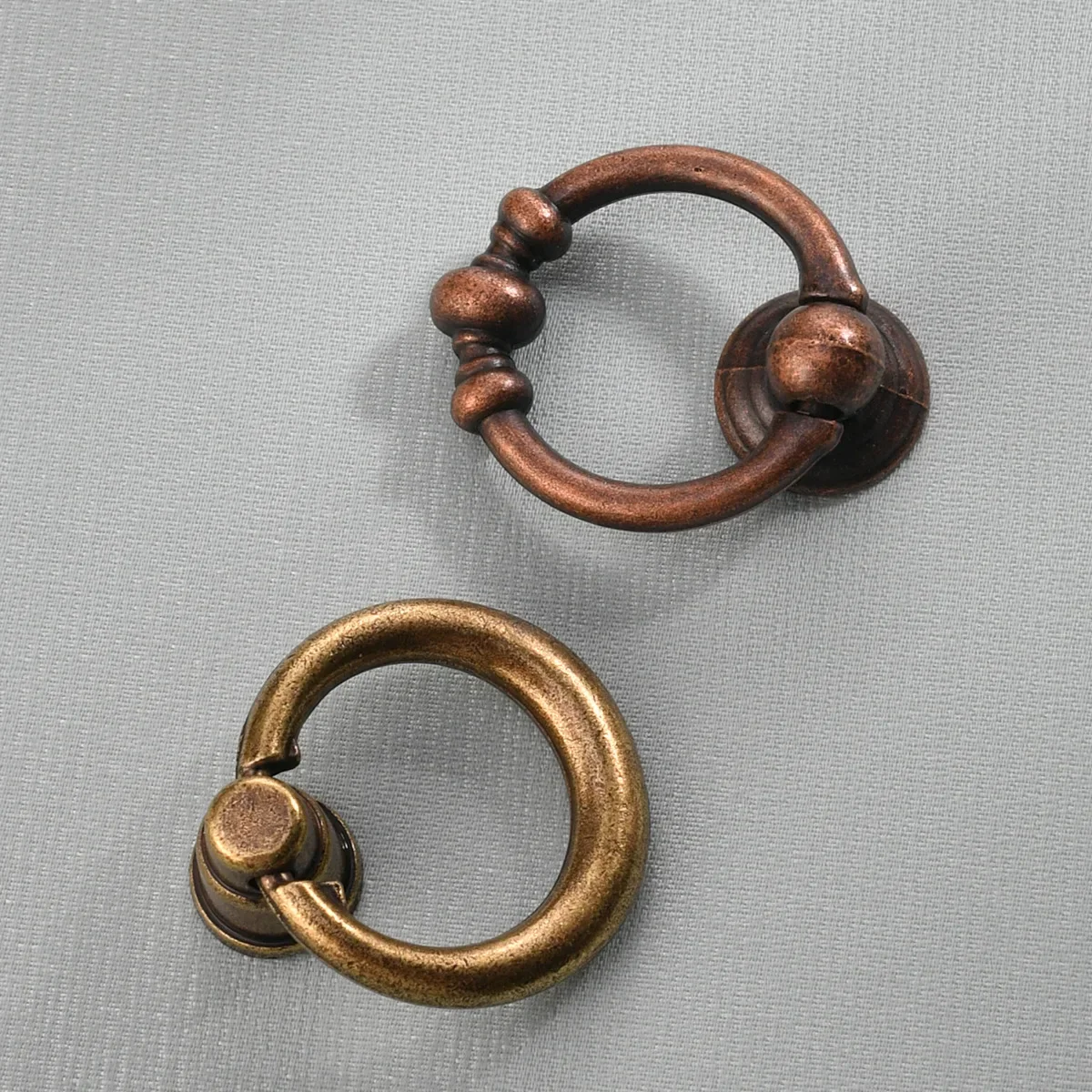Red bronze new Chinese simple hanging ring round retro craft clothing cabinet drawer door handle alloy pulling ring