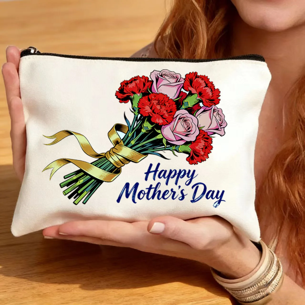 1-teilige Aufbewahrungstasche zum Muttertag, Kosmetik-Aufbewahrungstasche, handgehaltene multifunktionale Canvas-Tasche