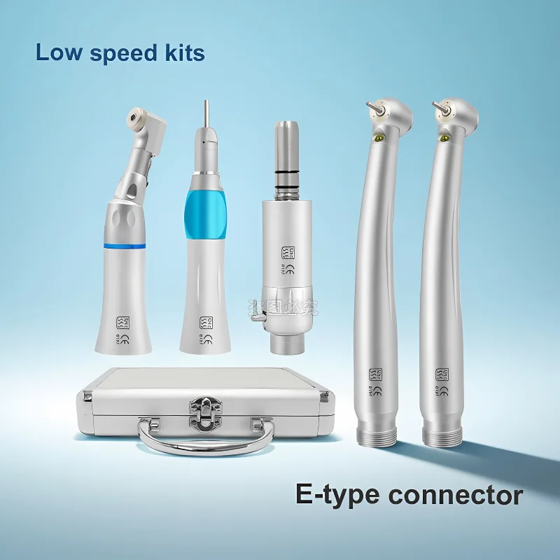 kit-de-piece-a-main-dentaire-haute-et-basse-vitesse-droite-avec-led-a-fiber-optique-et-trois-tetes-de-bouton-poussoir-de-pulverisation-d'eau-2-4-trous-disponibles