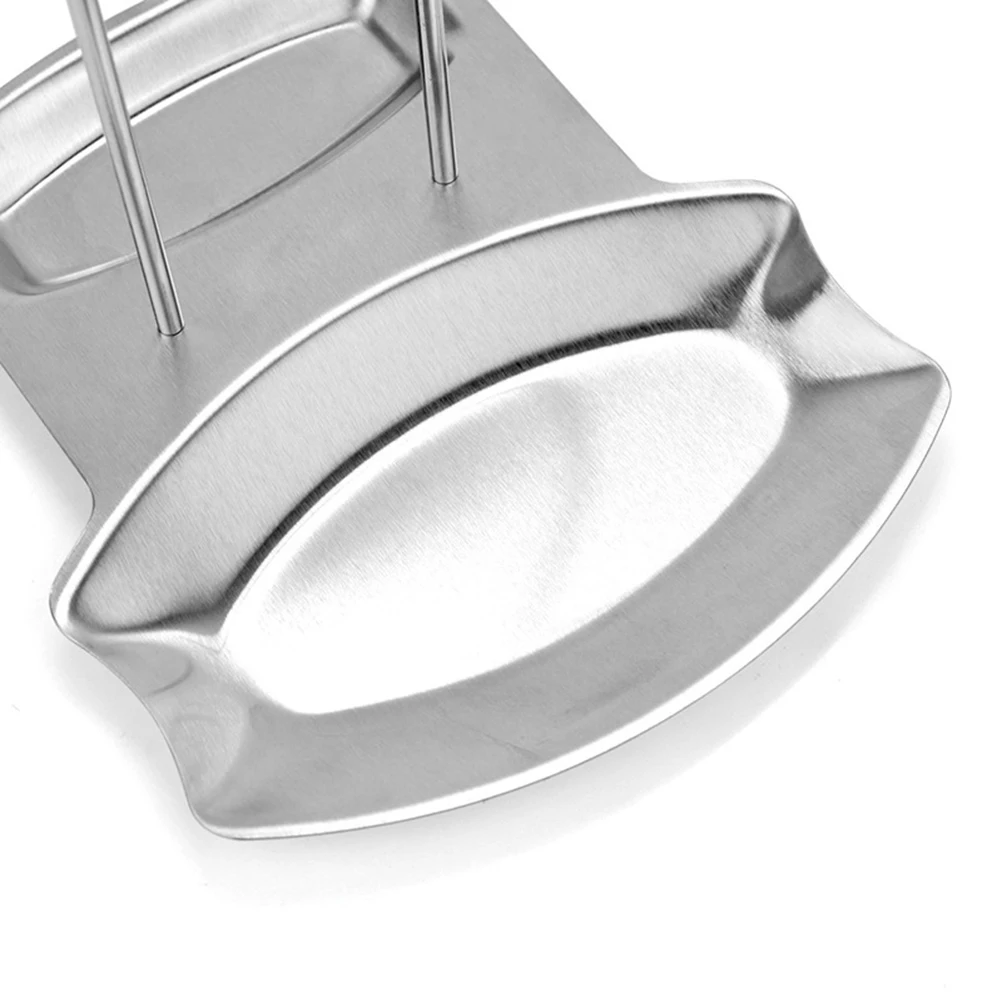 

Lid Rack Stand Cover Stove Organizer Soup Spoon Holder Stainless Steel Rest