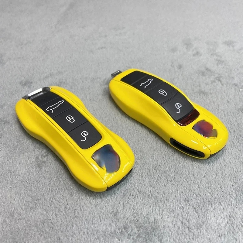 Car Key Protection Cover for Porsche Taycan Panamera Macan Cayenne 718 911 Racing Yellow Key Cover Three or Four Buttons