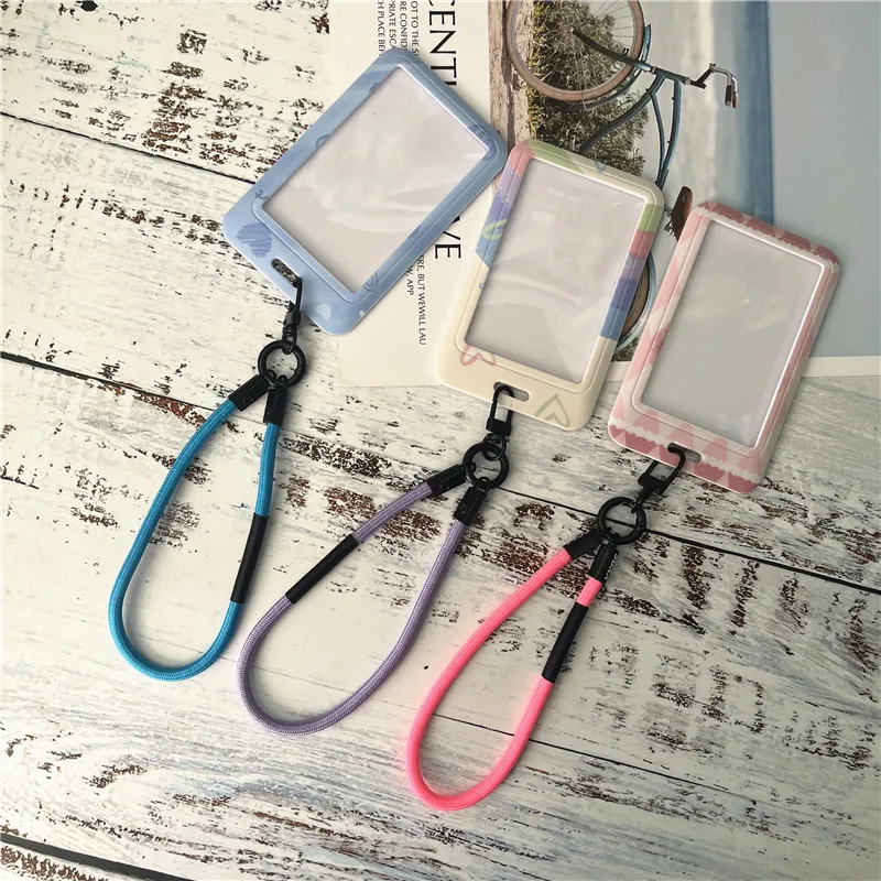 Lanyards Card Holder Hard Plastic Name Tag Small Fresh Credential Holder Removable Hanging Identification Card Accessories