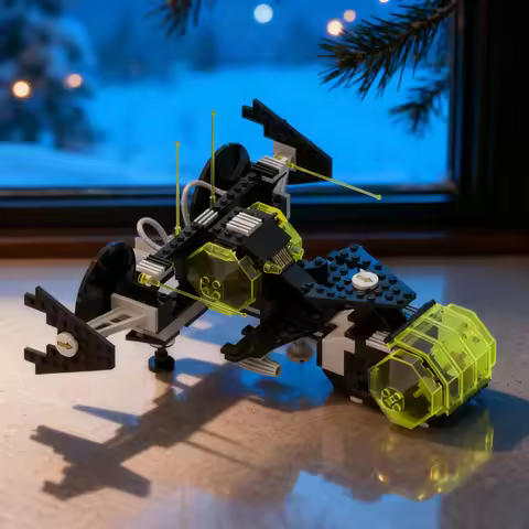 195pcs MOC Space Blacktron II Spectral Fighter Model Building Blocks Architecture Christmas Gifts Toys Idea Education Kids