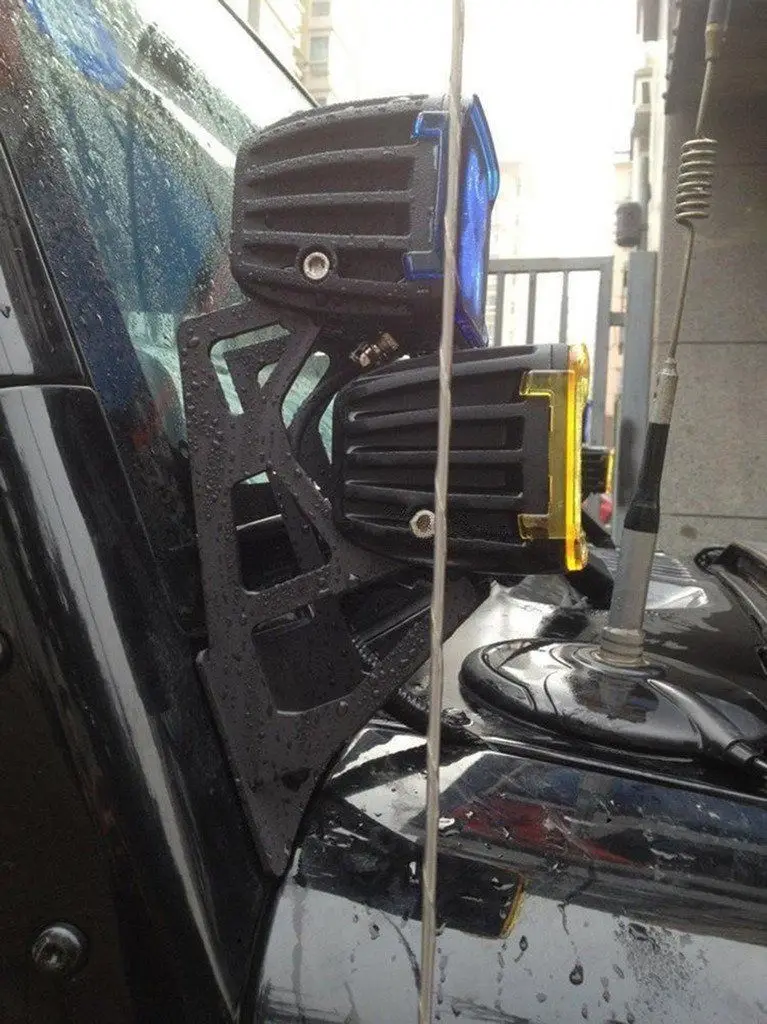 کے لیے 2 پی سی ایس ونڈشیلڈ اے-پِلرز ماؤنٹنگ بریکٹ ایل ای ڈی لائٹ بار ہولڈر ماؤنٹنگ بریکٹ کٹ 07-15 جیپ جے کے رینگلر