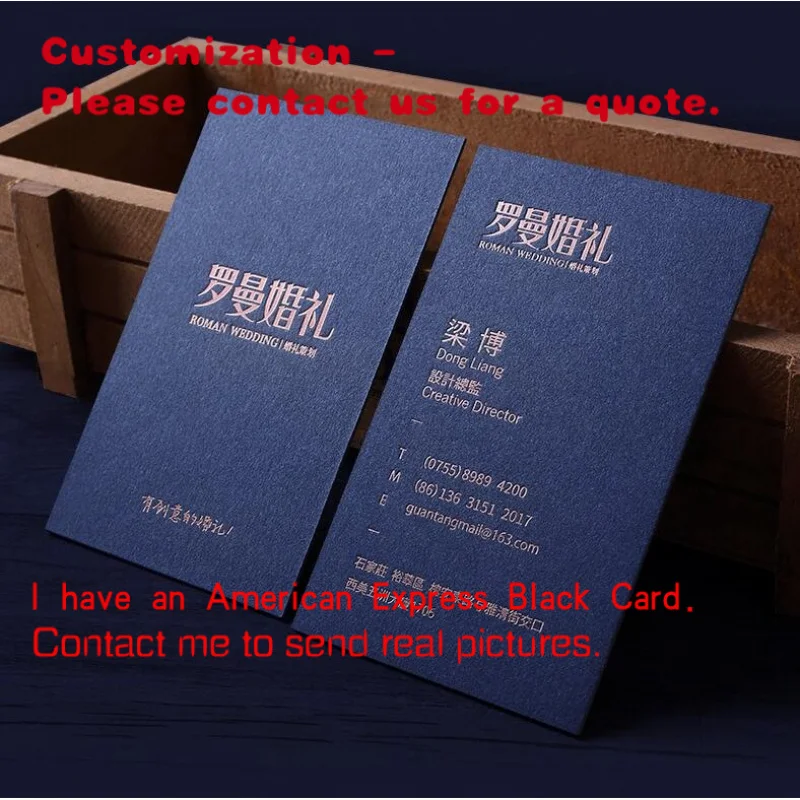 

на заказ. Специальная высококачественная специальная бумажная синяя карточка с тиснением из фольги, персонализированная визитная карточка