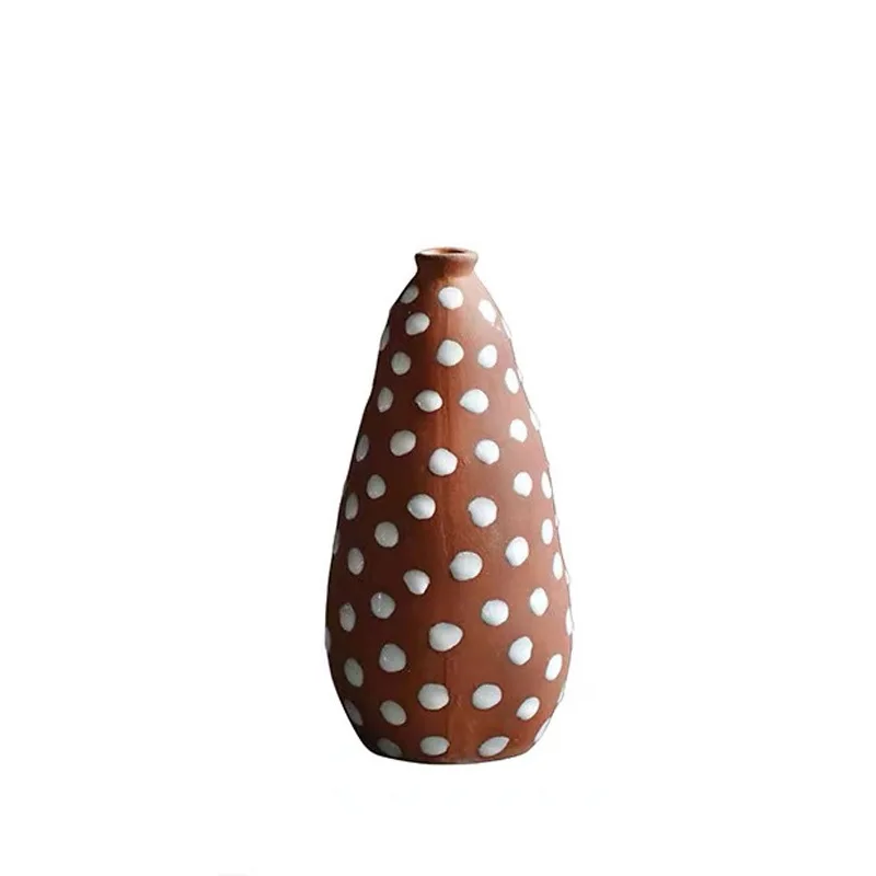 

Creative ceramic vase home soft pottery pot ornament corrugated flower arrangement