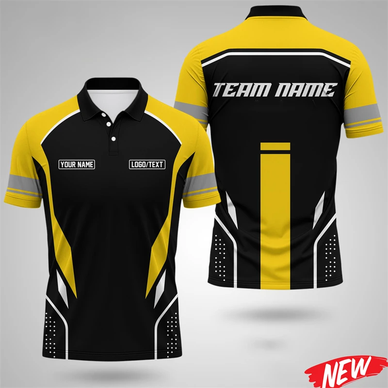 Custom Name Logo Polo Shirt Men Quick Dry Polyester Short Sleeve Personalized Team Uniform Sportswear Casual Lapel Polo Shirt