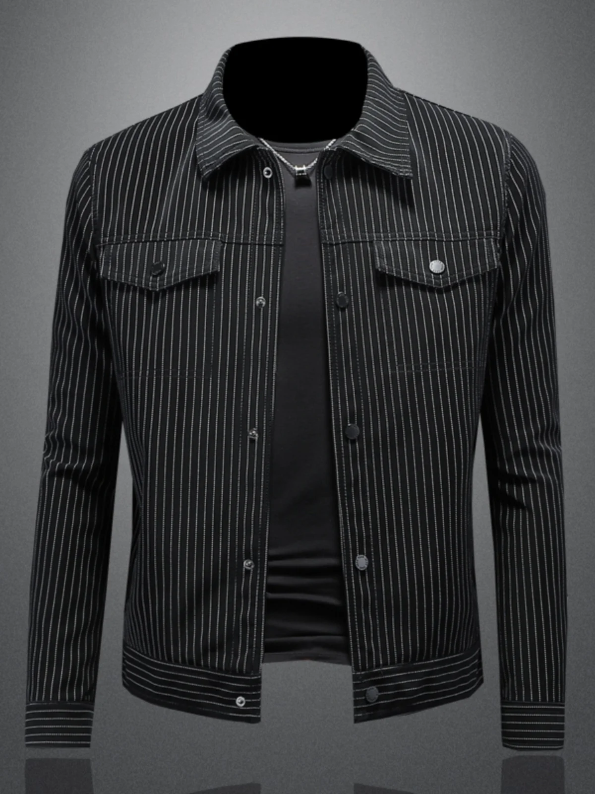 

Весенняя повседневная куртка из мягкой кожи в полоску, мужская корейская приталенная мотоциклетная куртка, модная верхняя одежда