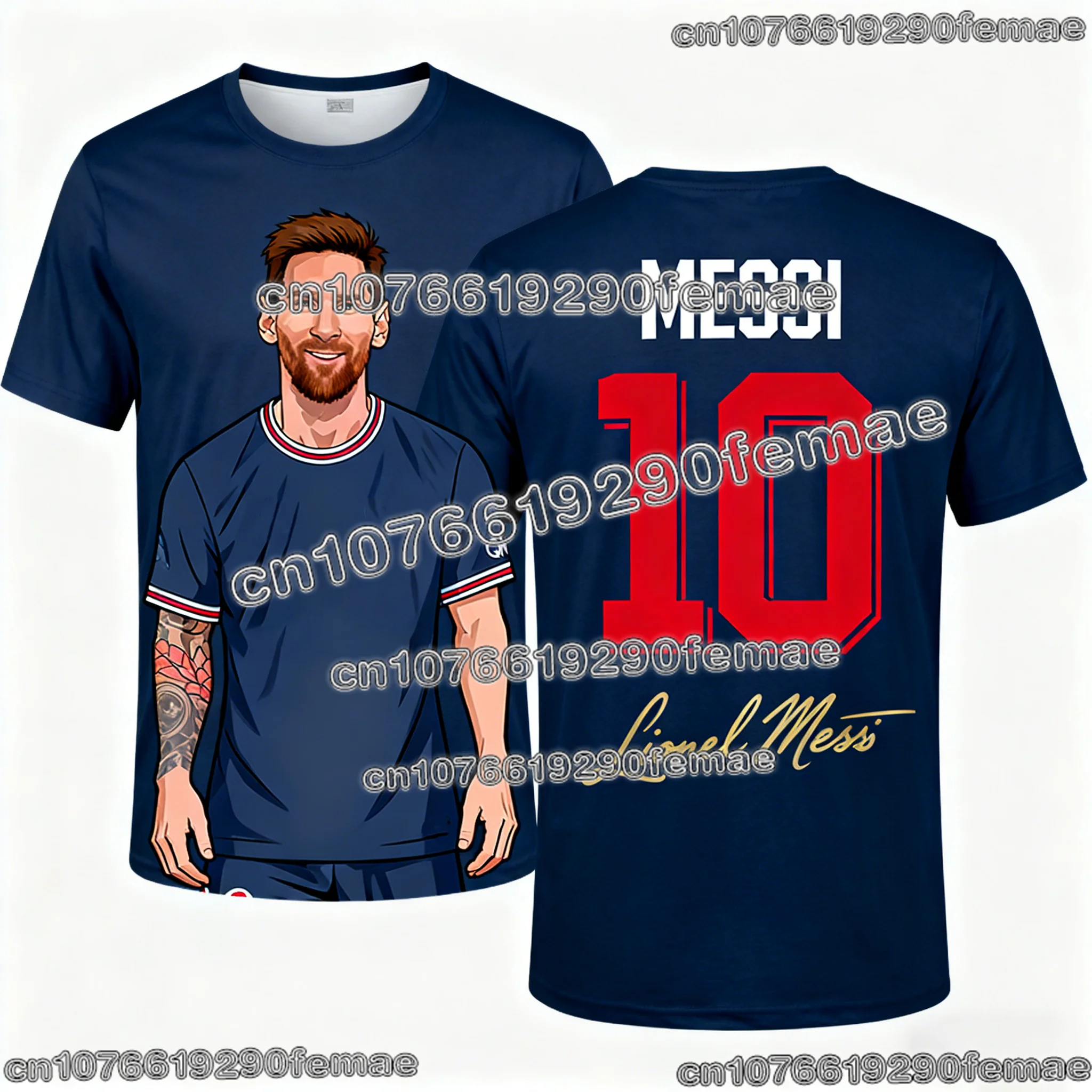 ميسي سوبر ستار جرافيك طباعة كرة القدم تي شيرت 2026 الصيف الرجال الموضة التذكارية جيرسي نمط سترة رياضية غير رسمية