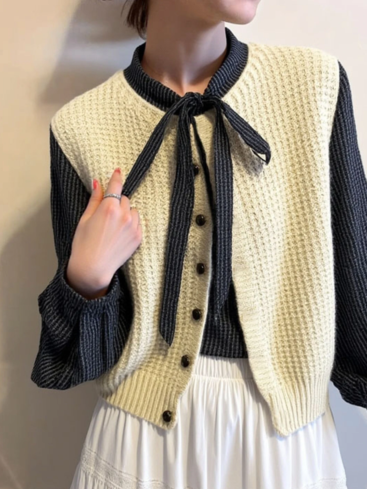 Ceco sin Mangas de Color Puro con un Solo Botón, Cárdigan Abierto Hoado para Combinar, Top de Mujer ular de Cachemira...