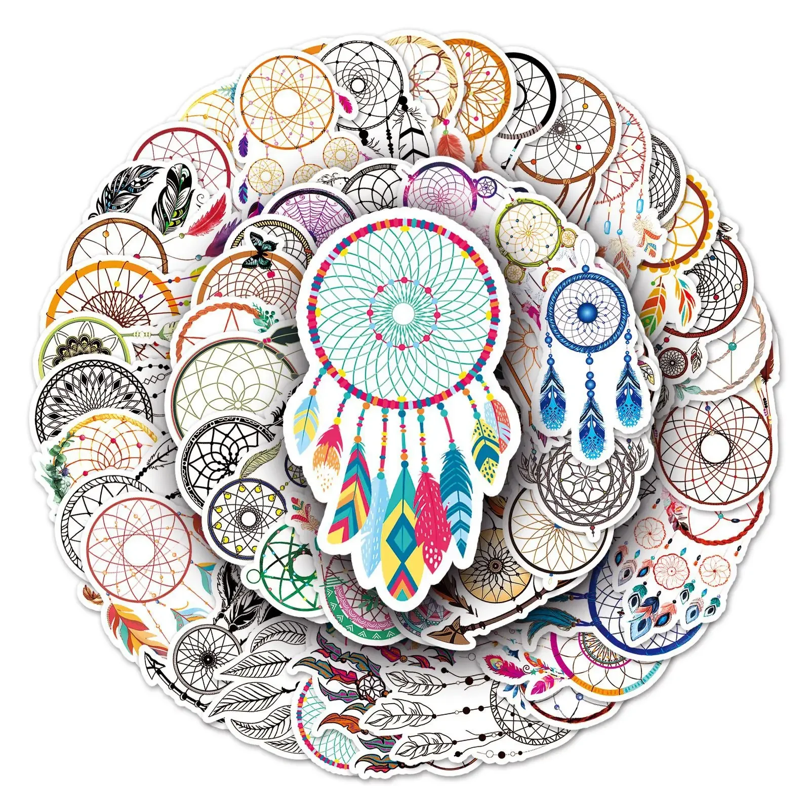 50 шт., Ловец снов, мультяшная наклейка в стиле граффити для багажа, скутера, компьютера, планшета, гитары, украшение, водонепроницаемая наклейка