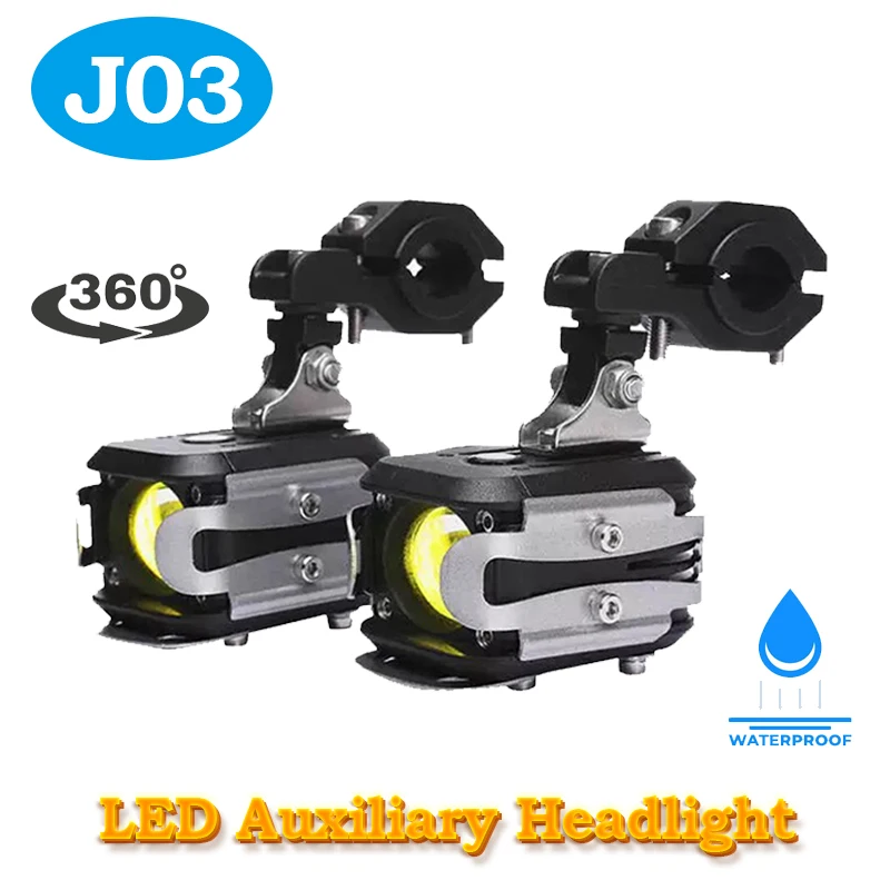 

Вспомогательная передняя фара для мотоцикла J03, светодиодная, 7200 люмен, с беспроводным переключателем, лево-правый стробоскоп, быстросъемная, водонепроницаемая