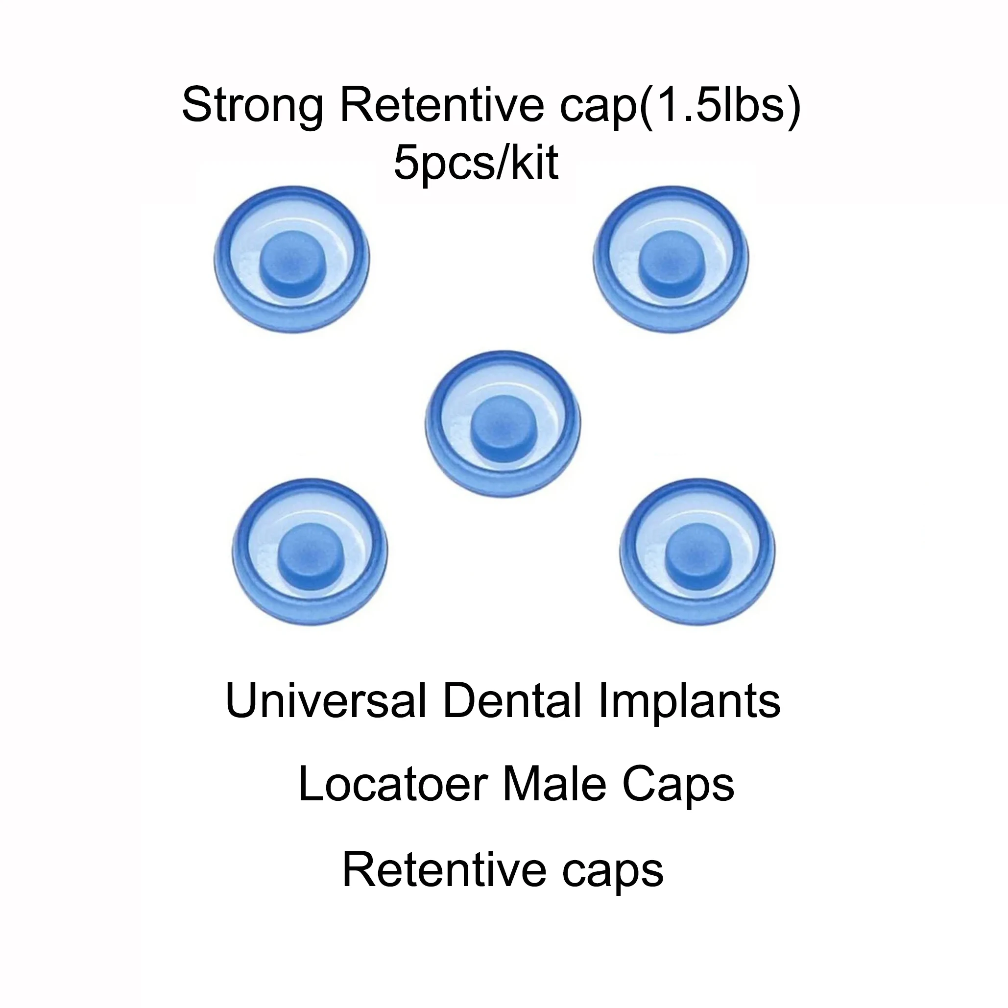 

Dental Implant Strong Retentive Caps Overdenture Attachment Abutments Dental Metal Housing Blue1.5lbs(5pcs)