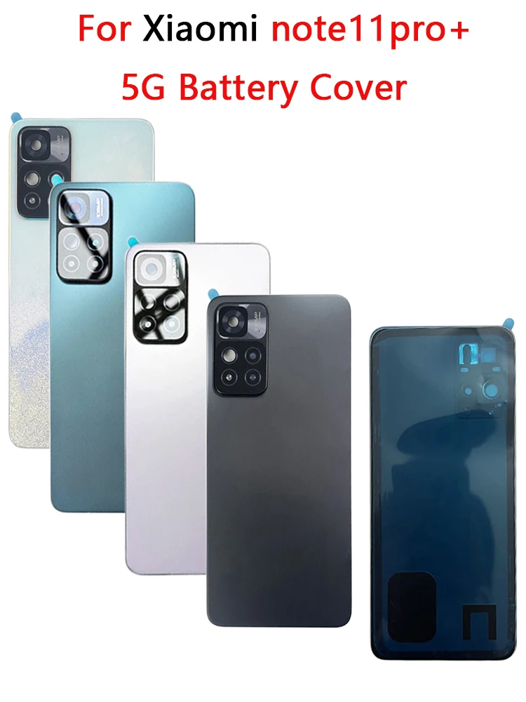 New Back Cover For Xiaomi Redmi Note 11 Pro+ Plus 5G Battery Cover Rear Housing Glass Panel With Camera Lens Replacement