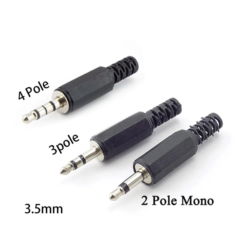 3.5mm RCA male Plug Connector  2 3 4 Pole Mono Stereo Audio Video Dual Audio adapter Cable Wire adaptor For Headphone Socket P1