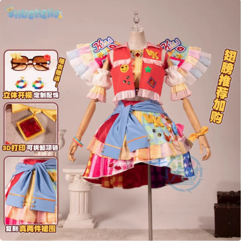 

Anime Aikatsu！Natsuki Mikuru Cancer Cosplay Costume Halloween New Lolita Dress Wig Accessories Prop Set Women's Sweet Uniform