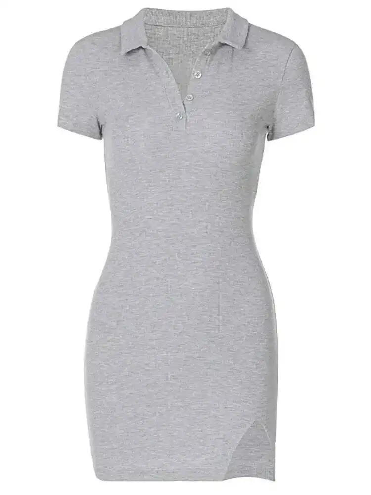 فستان قصير مثير بأكمام قصيرة فستان صيفي قصير للسيدات موضة ملابس الشارع الشهير ملابس حفلات صلبة لطيفة تي شيرت فستان قصير PA7Q