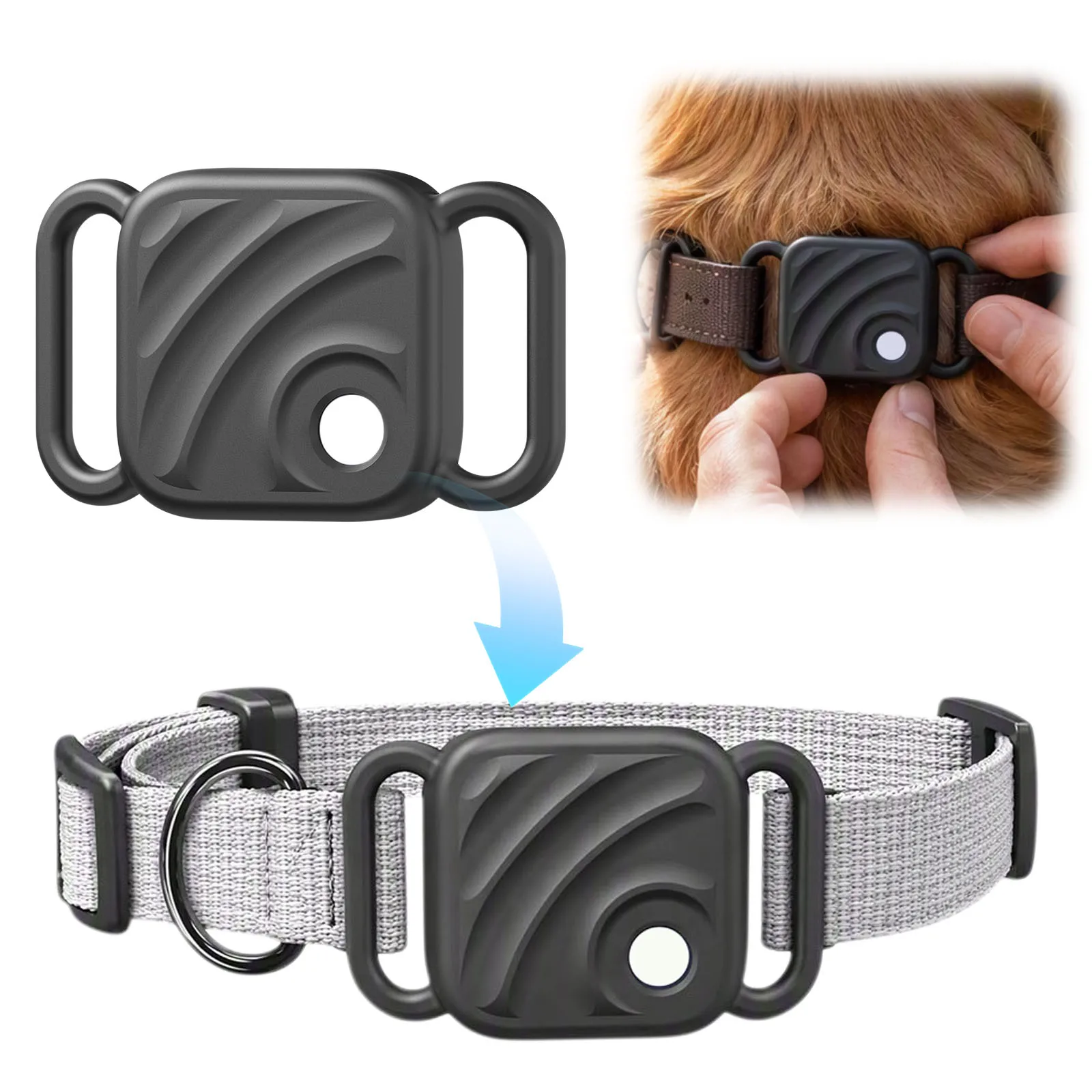 Silicone Case for UGREEN Tag Pet Collar Holder Luminous Cover for Cat Dog Collar Anti-Loss Tracker Black Blue Pink