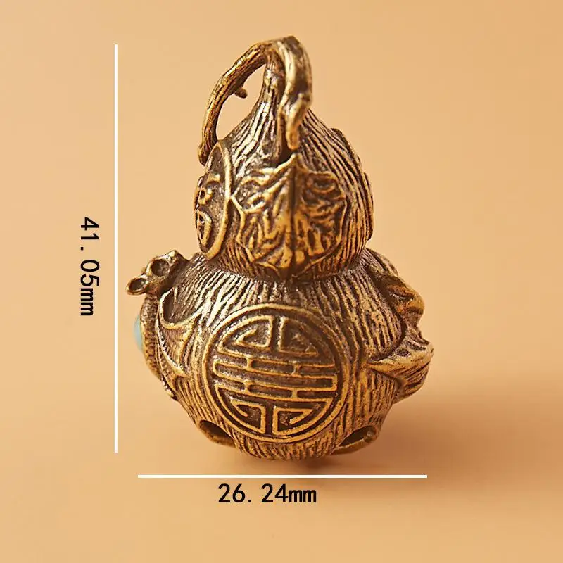 Brass Vine Gourd Bell Creative Keychain Pendant Copper Gourd Multi-Child Gourd Fu Character Calabash Keychain Hanging