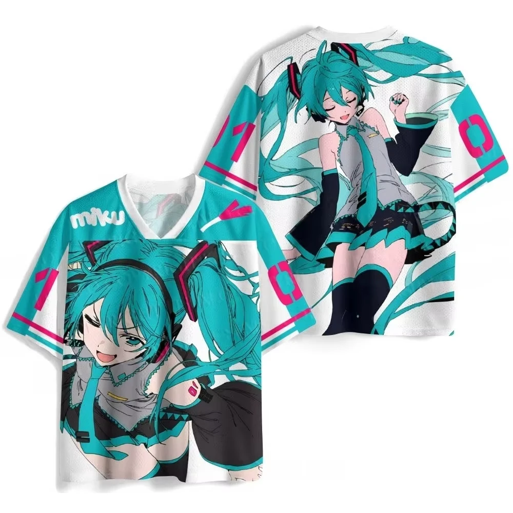 2026 Sommer Hot Hatsune Miku 01 Print Baseball-Trikot Unisex Lässiges Anime-Fans T-Shirt Hochwertige Trendige Atmungsaktive Kleidung – Detail 6