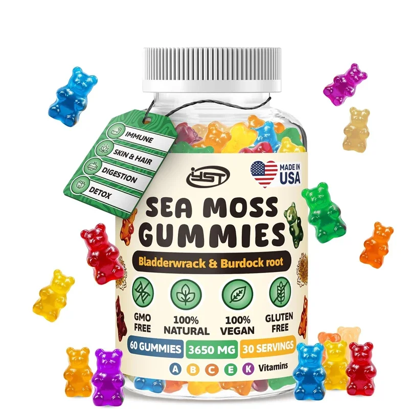 Adult and children's seaweed gummies -60 gummies to enhance immunity, healthier skin and hair