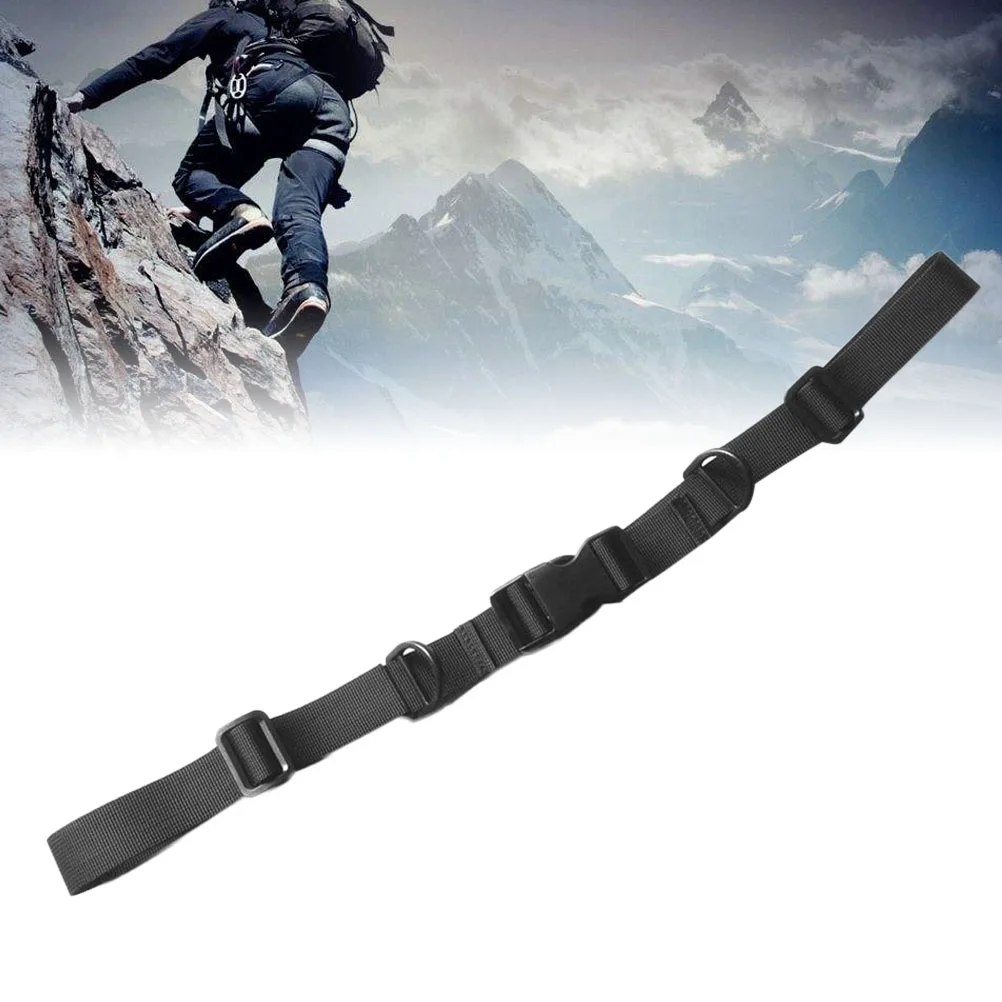 

Backpack Shoulder Strap Fixer Adjustable 20-60Cm Heavy Duty Nylon Chest Belt for Hiking Trekking Running - Black