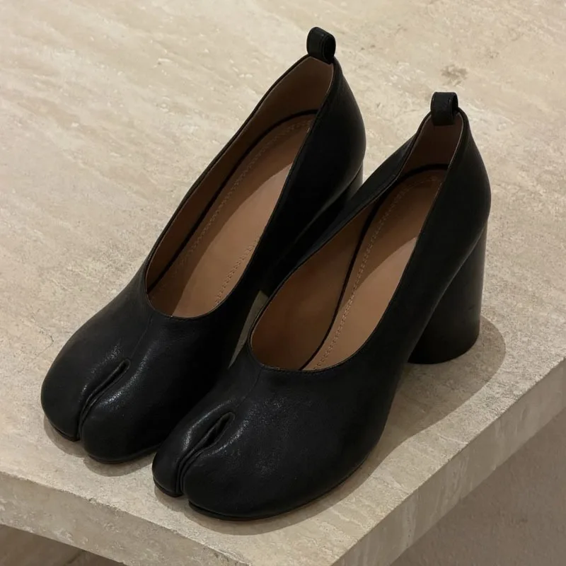 Sommermode Weiche Leder Split-Toe Damen Tabi Ballettschuhe Bequeme Damen Tanz-Mules Schuhe Zapatos De Mujer – Detail 5
