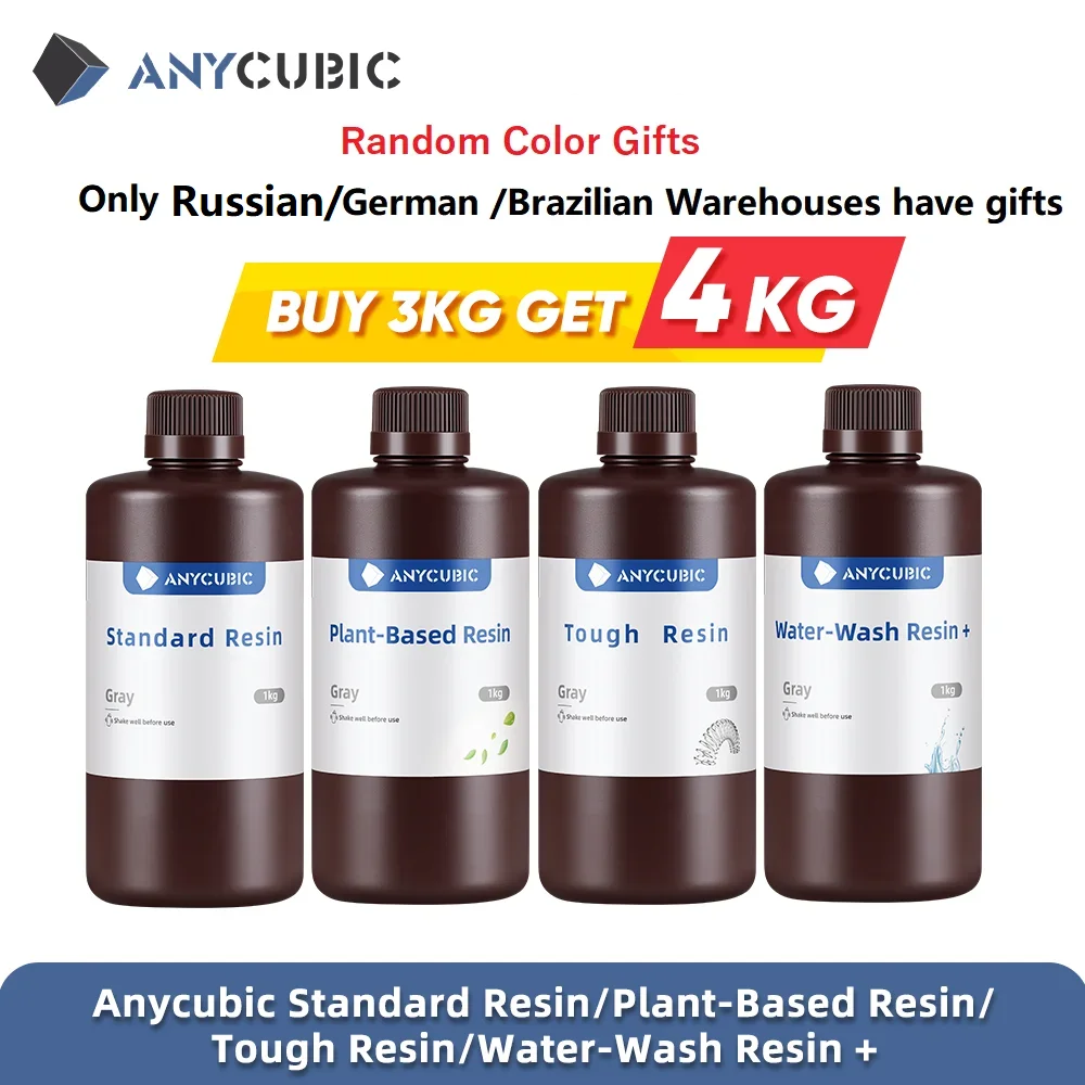 ANYCUBIC Water wash resin Tough Plant UV Resin For LCD 3D Printer 405nm Liquid Photopolymer Sensitive Resin 3D Printing Material