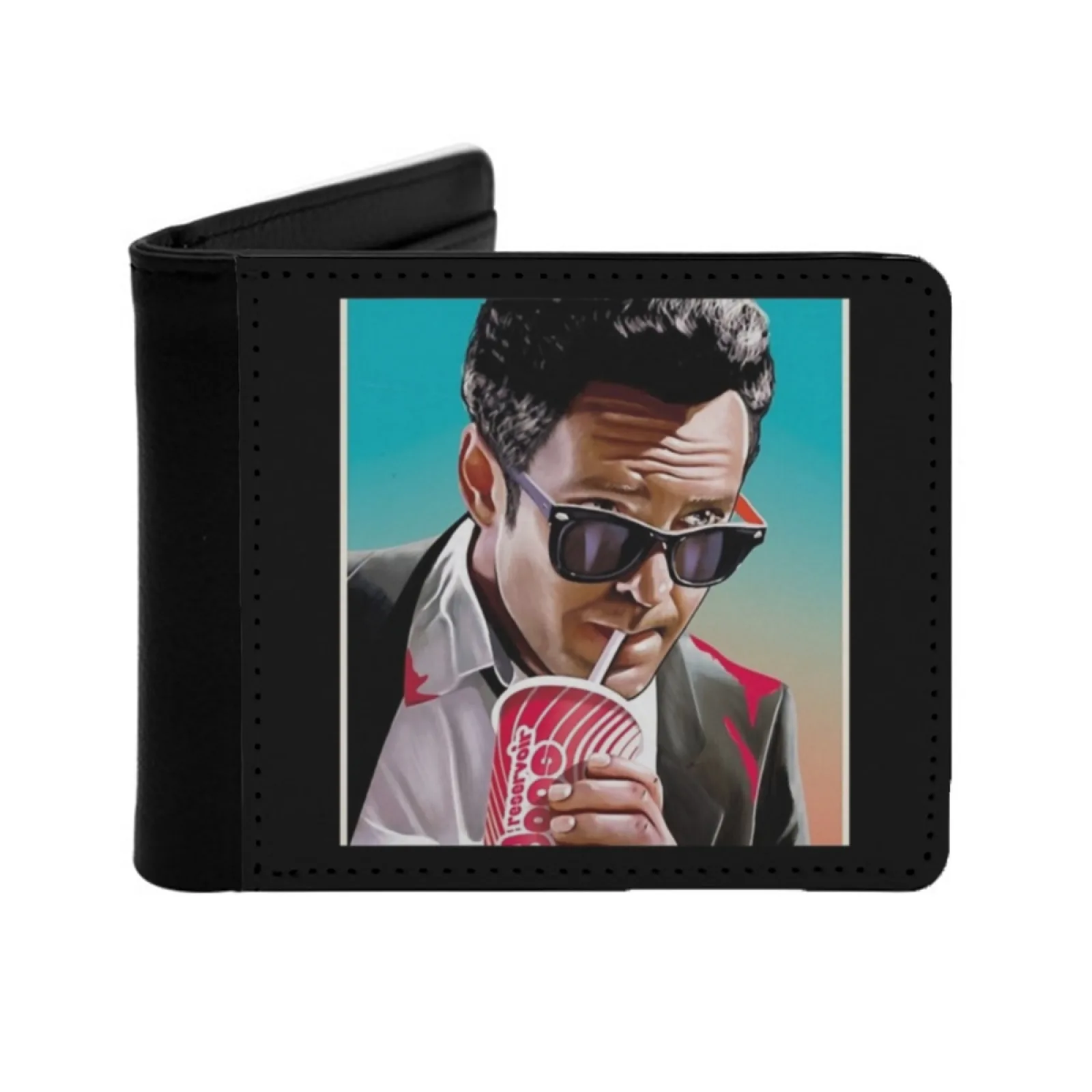 Painting Vic Vega Character Thieves Film Personalized Men's Leather Wallet Credit Card Pouch Purse Reservoir Dogs Film Crime