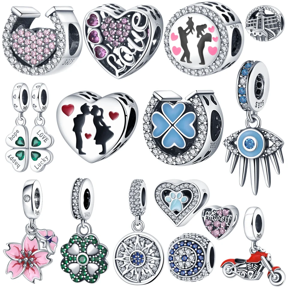 Fashion 925 Sterling Silver Colorful Butterfly Dragonfly Hummingbird Spring Series Charms Beads Fit 925 DIY Bracelet Jewelry