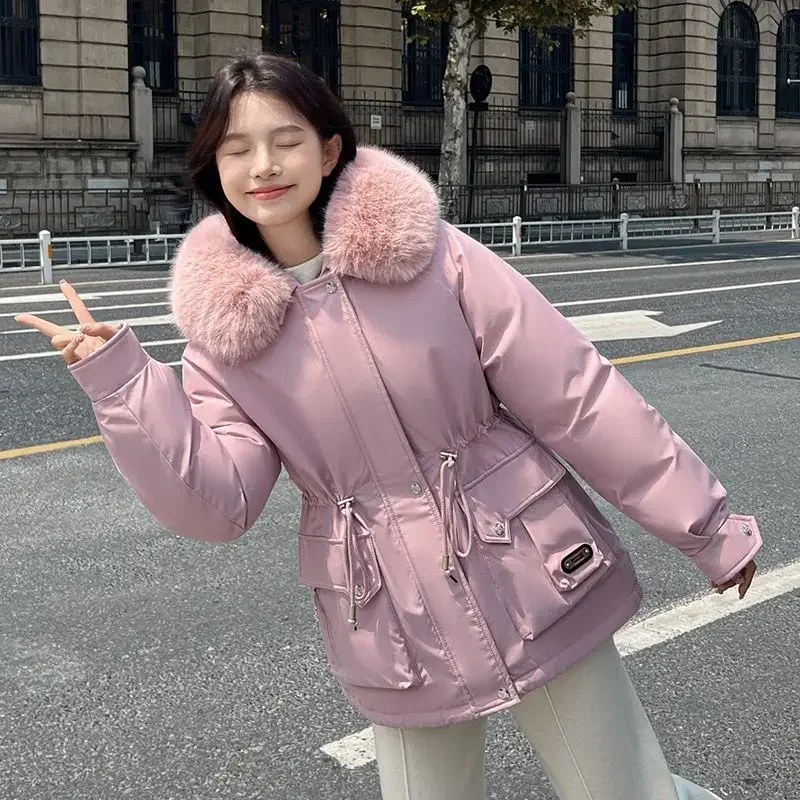 سترة نسائية شتوية جديدة لعام 2025 من القطن كبيرة الحجم معطف باركر بقلنسوة #6