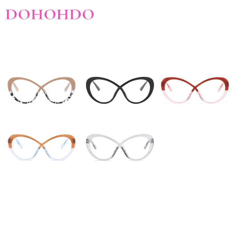 

Fashion Designer Luxury Brand Oval Cat Eye Big Frame Blue Light Optical Glasses Men Women Retro Computer Glasses For Gaming Оч