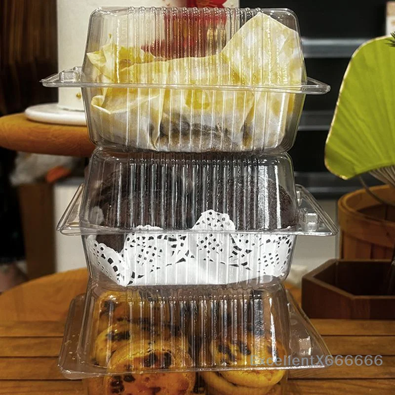 

For Desserts Mousse Fruit Wedding Party Food Packagin Bulk Pack 20/100/200 Transparent Plastic Square Cake Boxes with Flip Cover