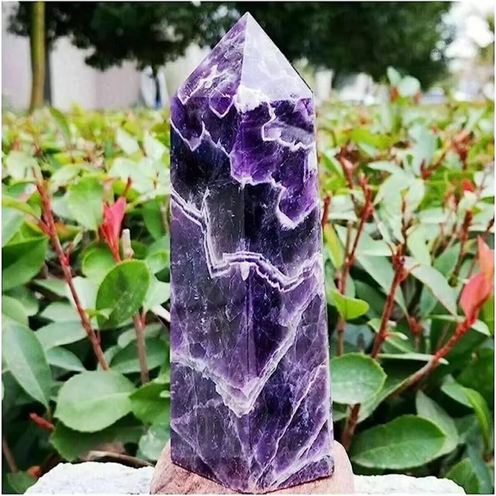 High quality healing crystal large crystal points dream amethyst quartz tower wand for feng shui decoration crystal tower