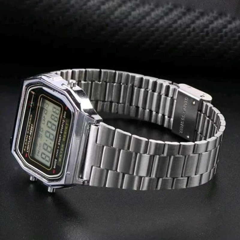 for Casio F-91W 18mm Stainless Steel Watchband for SGW400 F91W F84 F105/108/A158W/168 AE1200/1300 Vintage Steel Wrist Bracelet