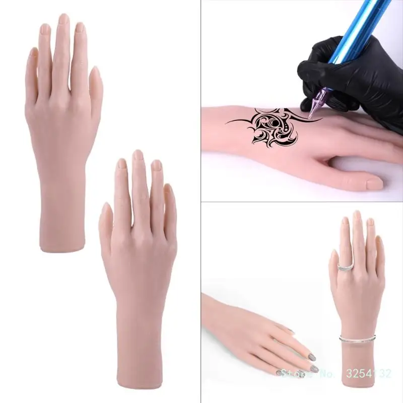 Woman Tattooed Practice Hand Life Sized False Skin Hand Model Silicone Tattooed Practice False Hand Model for Practice