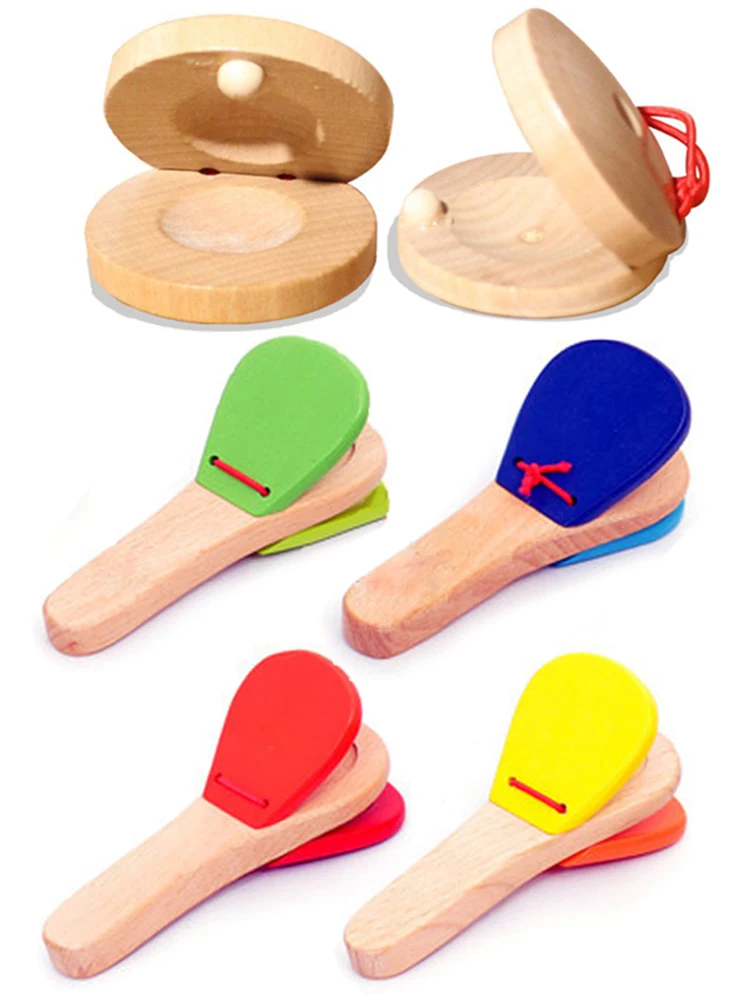 1/3 pièces Orff Instruments castagnettes de musique en bois Festival fête accessoires de divertissement Instrument de Percussion culture du rythme TMZ