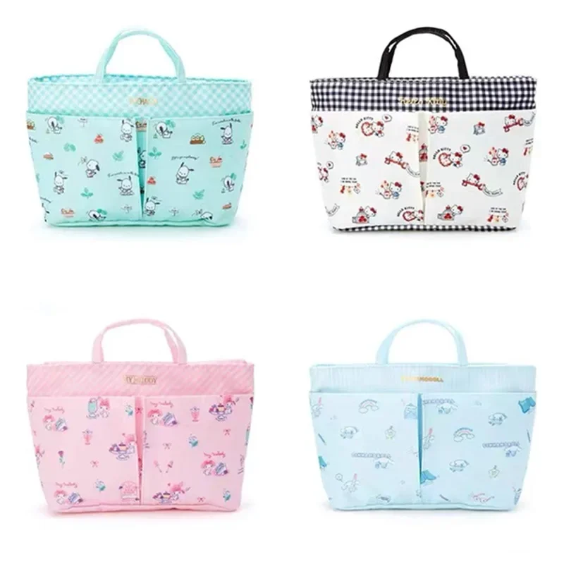 Sanrio Hello Kitty Cinnamoroll My Melody Tote Bag Handbag Canvas Bag Casual Eco Portable Large Capacity Student Multi Pocket Bag