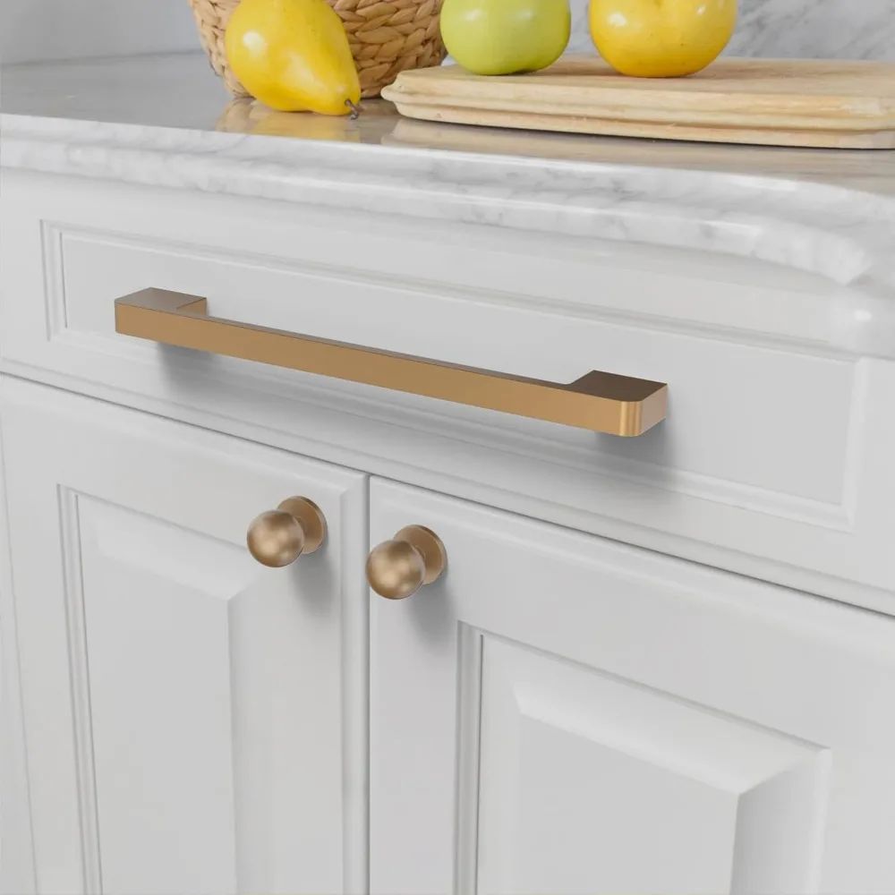 خزانة برونزية بلون الشمبانيا تسحب 10 عبوات، ومراكز فتحات مقاس 10 بوصة، ومقابض خزائن المطبخ، وأجهزة لخزائن المطبخ #3