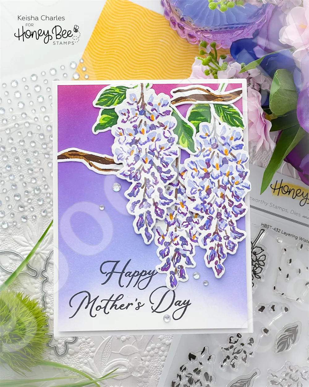 2022 Arrival New Layering Wisteria Add-On Dies Stamps Scrapbook Used for Diary Decoration Template Diy Greeting Card Handmade