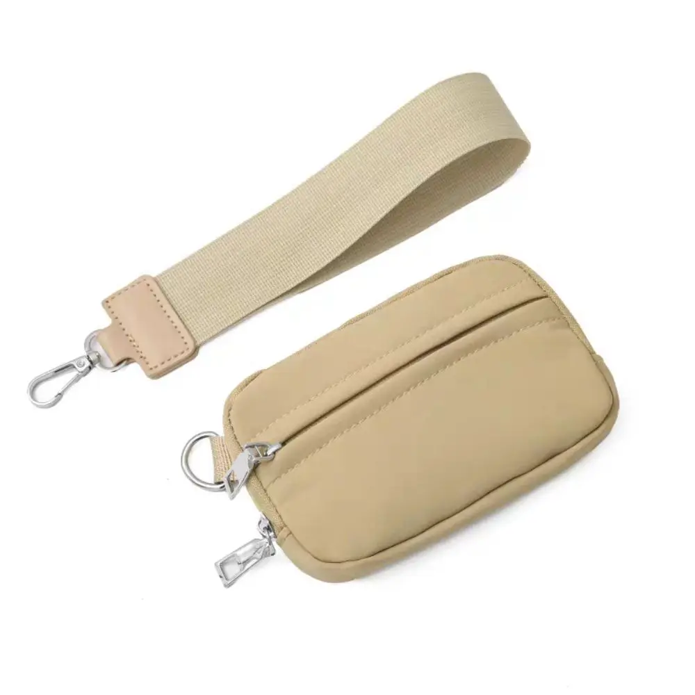Simple Nylon Hanging Card Holder Multifunction Portable Multi-card Hand Wallet Mini Waterproof Coin Bag with Lanyard Outdoor