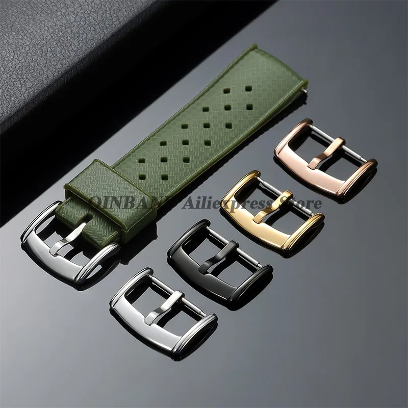 16/18/20mm 316L Stainless Steel Watch Pin Buckle Rose Gold Silver Black Polished Watch Clasp Metal Watch Band Button Accessories