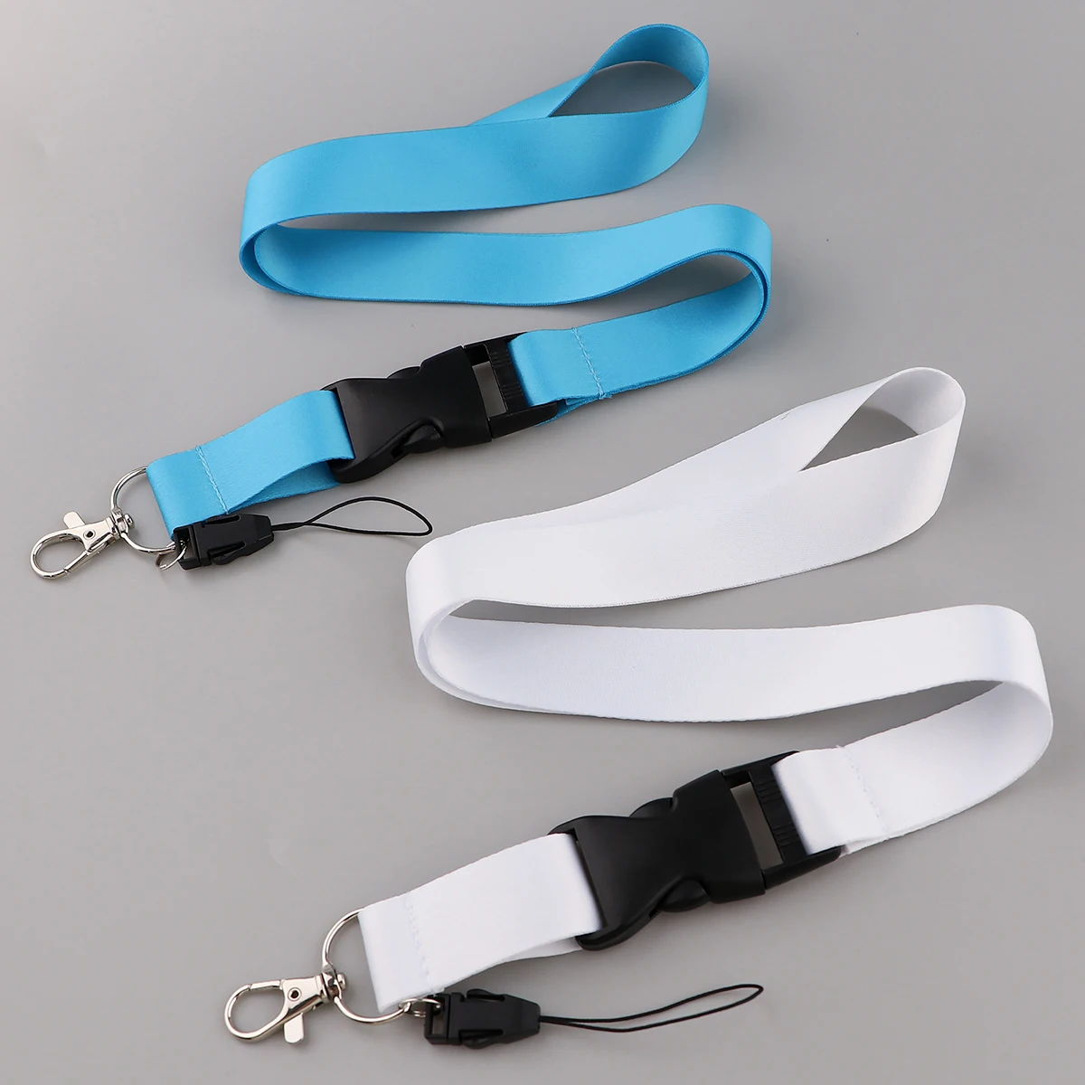 FI52 Solid Color Rope Strap Keychain Neck Lanyard For Students Keys Long Phone Hanging Buckle Anti-Lost Hang Rope Gifts