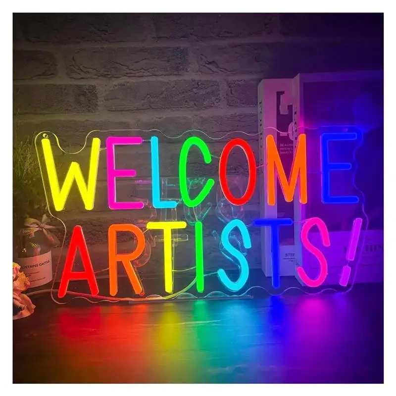 enseigne-neon-«-bienvenue-artistes-»-alimentee-par-usb-lumiere-led-pour-fete-bar-salle-de-jeux-chambre-decoration-murale-esthetique
